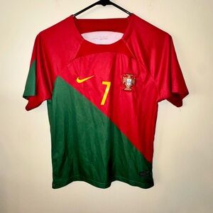 Nike Red and Green Soccer Jersey Cristiano Ronaldo #7